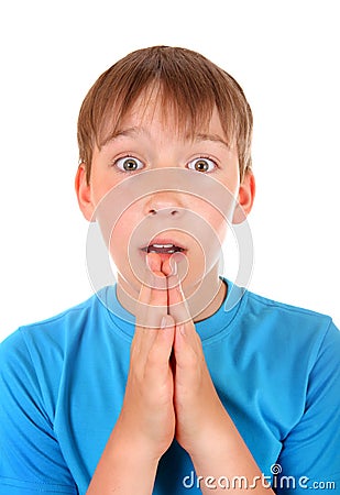 Kid pleading Stock Photo