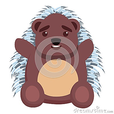 Kid porcupine icon, cartoon style Vector Illustration