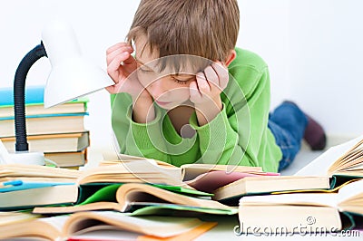 Kid reading Stock Photo