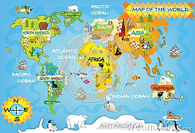 Kids world map Stock Photo