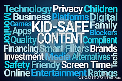 Kid Safe Content Word Cloud Stock Photo