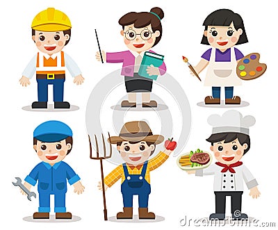 Kid Set of different professions. Vector Illustration