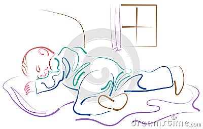 Kid sleep Vector Illustration