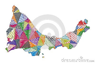 Kid style map of Providenciales. Vector Illustration