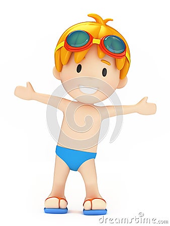 Kid in swim wear Stock Photo