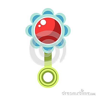 Kid toy children plaything infant rattle vector icon Vector Illustration
