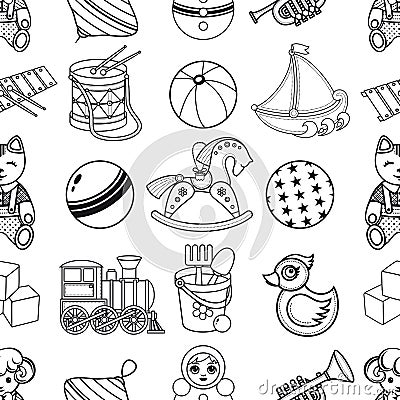 Kid toy seamless pattern. Vector Illustration