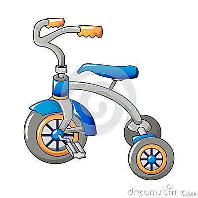 Kid tricycle icon, cartoon style Vector Illustration