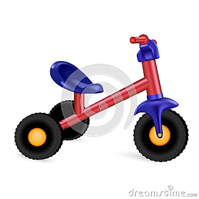 Kid tricycle icon, realistic style Vector Illustration