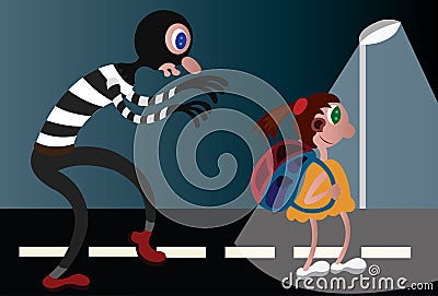 Kidnapper on the Loose Vector Illustration