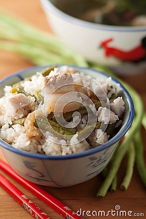 Kidney bean steam rice Stock Photo