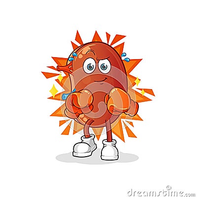 Kidney boxer character. cartoon mascot vector Vector Illustration
