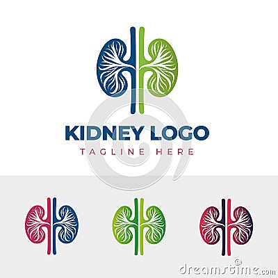 Kidney Logo Template Design Vector illustration, Urology Logo Stock Vector, Healthcare human kidney organ concept. Vector Illustration