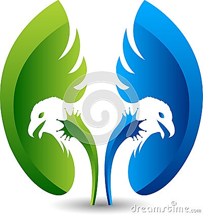 Kidney shape & eagle logo Vector Illustration