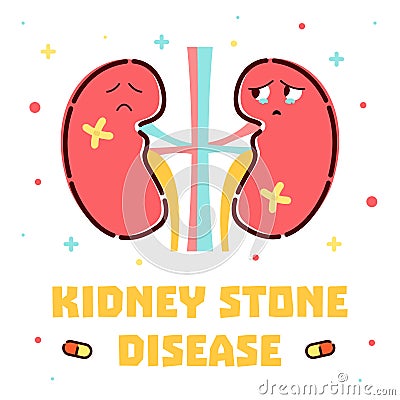 Kidney stone disease poster Vector Illustration