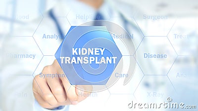 Kidney Transplant , Doctor working on holographic interface, Motion Graphics Stock Photo