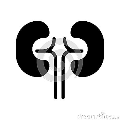Kidneys black glyph icon Vector Illustration