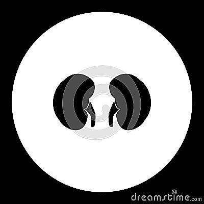 Kidneys internal organ medical simple black icon eps10 Vector Illustration