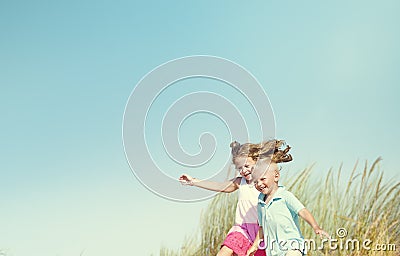 Kids Activity Happiness Summer Playful Concept Stock Photo
