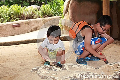 Kids Archeology Editorial Stock Photo