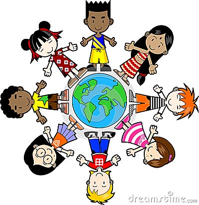 Kids around the world Vector Illustration