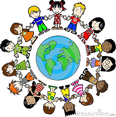 Kids around the world Vector Illustration