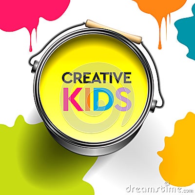 Kids art craft, education, creativity class concept. Vector illustration. Vector Illustration