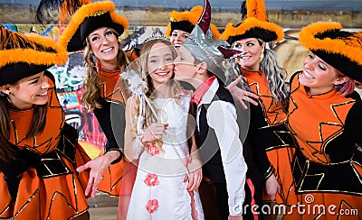 Kids as royal couple of German fasching Stock Photo