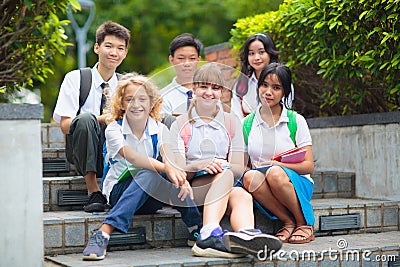 Kids back to school. Group of children Stock Photo