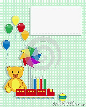 Kids Card toys Vector Illustration