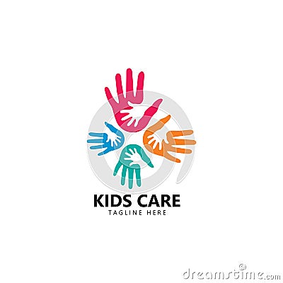 kids care logo unity vector icon illustration Vector Illustration