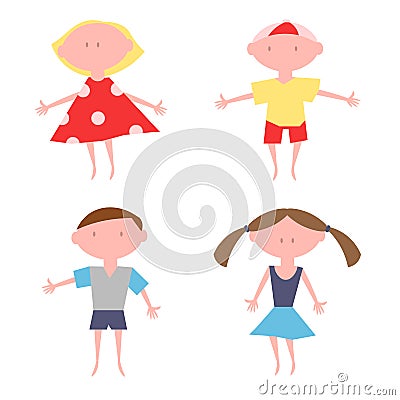 Kids Characters. Little People. Vector Vector Illustration