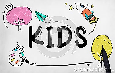 Kids Children Childhood Imagination Concept Stock Photo