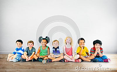 Kids Children Diversity Happiness Group Cheerful Concept Stock Photo