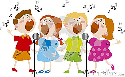 Kids Choir Vector Illustration