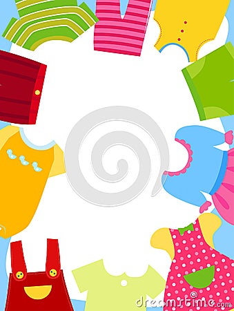 Kids clothes frame Vector Illustration