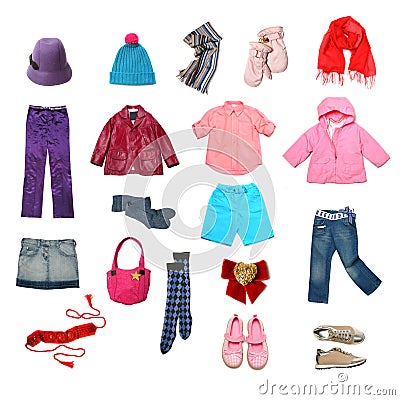 Kids clothes set Stock Photo