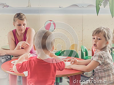 Kids club activities Stock Photo