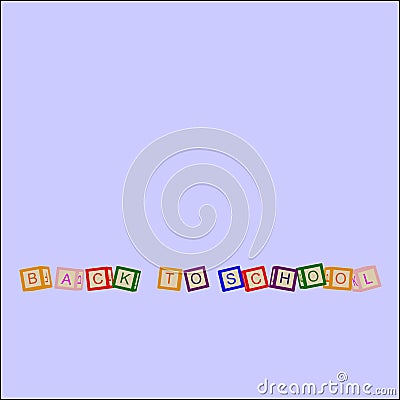 Kids color cubes with letters. Back to school. Vector Vector Illustration