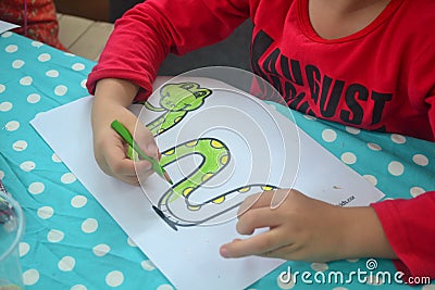 Kids Coloring Picture Stock Photo