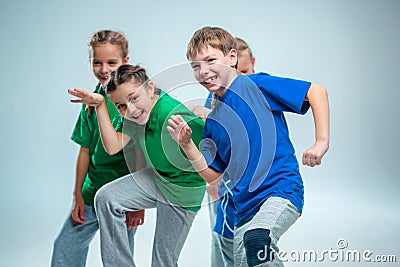 The kids dance school, ballet, hiphop, street, funky and modern dancers Stock Photo