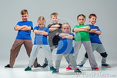 The kids dance school, ballet, hiphop, street, funky and modern dancers Stock Photo