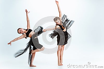 The kids dance school, ballet, hiphop, street, funky and modern dancers Stock Photo