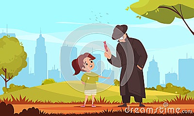 Kids Danger Cartoon Vector Illustration