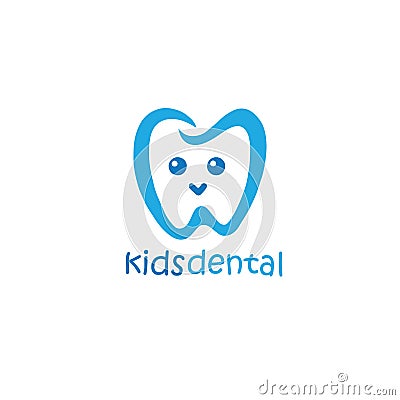 Kids Dental Logo Illustration Design Mascot Vector Illustration