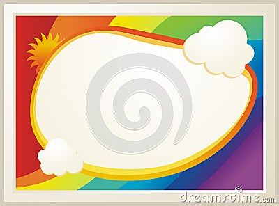Kids Diploma certificate with Rainbow background Stock Photo