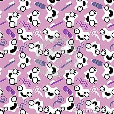 Kids doctors seamless tooth pattern for textiles and packaging and gifts and linens and wrapping paper Stock Photo