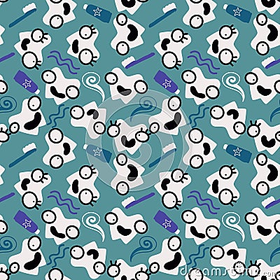 Kids doctors seamless tooth pattern for textiles and packaging and gifts and linens and wrapping paper Stock Photo