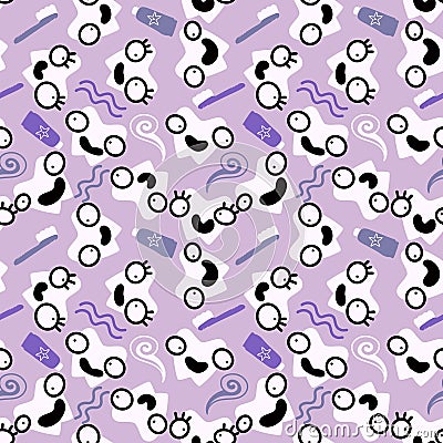 Kids doctors seamless tooth pattern for textiles and packaging and gifts and linens and wrapping paper Stock Photo