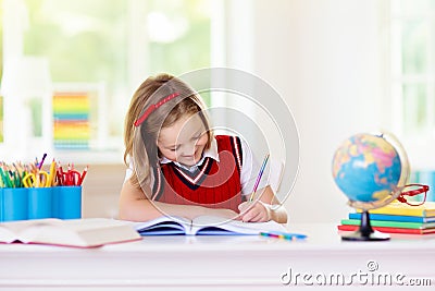 Kids doing homework. Children go back to school Stock Photo